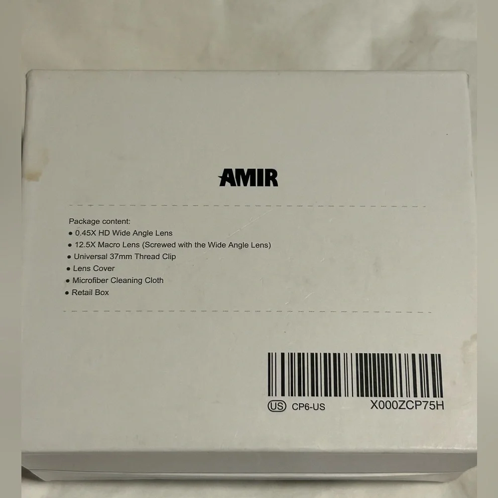 Amir photo clip lens 2 in 1 camera smartphone universal iPhone android wide iPad